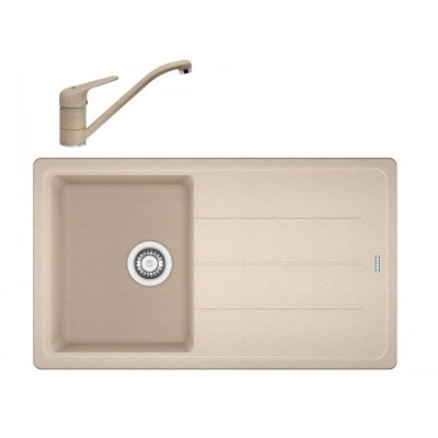 Pachet Franke D chiuveta fragranite BFG 611-86 + baterie Novara Plus avena