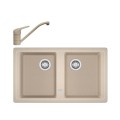 Pachet Franke D chiuveta fragranite BFG 620-86 + baterie Novara Plus avena