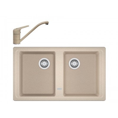 Pachet Franke D chiuveta fragranite BFG 620-86 + baterie Novara Plus avena
