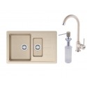 Pachet Franke D chiuveta fragranite BFG 651-78+ baterie Pola + dozator sapun avena