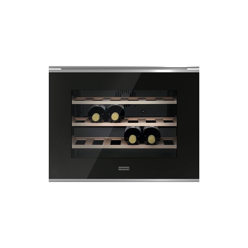 Vitrina incorporabila vin Franke KS Mythos FMY 24 WCR XS Inox satinat/cristal negru